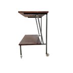 Trolly - Pastoe Stijl - Braakman - Fineer - Metaal - Bijzettafel - 60'S thumbnail 5
