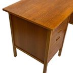 Vintage Bureau Desk Jaren 60 Teak Fineer Werkplek thumbnail 8