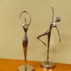 2X Chrome-Kleurige Ballerina Ballet Danseres Dame thumbnail 12