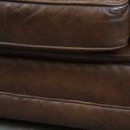 Grote, Correct Afgewerkte Vintage Donkere Gladde Rundleren Engelse Stijl Chesterfield Fauteuil thumbnail 7