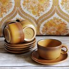 Vintage "grès De Rigny" Stoneware Kop & Schotels (5 Stuks) – Prachtig Frans Design thumbnail 3