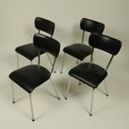 4 X Vintage Stoelen In Skai Leer, Jaren 60 thumbnail 4