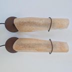 2 Vintage Lampen Design Massive Metaal Glas thumbnail 2
