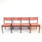 4 Vintage Erik Buch Stoelen Roze Nieuw Gestoffeerd Deens thumbnail 6