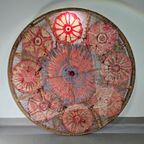 Large Wall Piece Textile Art 1970s / Wooden Frame With Nails thumbnail 10