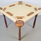 Valenti Noten Hout Kalfs Leren Speeltafel Bridgetafel 4 Pers thumbnail 2