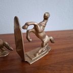 Paar Vintage Messing Boekensteunen, Steigerende Paarden Hollywood Regency thumbnail 11