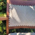 Set Van 2 Vintage Fauteuils Met Gebogen Houten Armleggers thumbnail 4