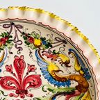 Vintage Decoratieve Dragon Plate Schaal Kleurrijk Made In Italy thumbnail 4
