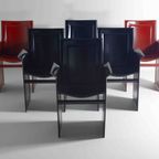Zes Postmodernistische Design "solaria" Stoelen Van <<<brand>>>, Italië Uit 1980 In Leer thumbnail 4