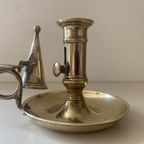 Antieke Kandelaar In Massief Koper thumbnail 2