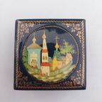 Vintage Juwelen Doos.russische Juwelen Doos.handgeschilderd Gelakt thumbnail 2