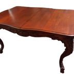 Grote Luikse Tafel Met Prachtig Beeldhouwwerk. thumbnail 3