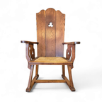 High Back / Monastry / Rush Seat Armchair 1950s thumbnail 12