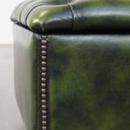 Groene Rundleren Chesterfield Hocker/ Opberg Poef Met Wieltjes thumbnail 12