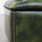 Groene Rundleren Chesterfield Hocker/ Opberg Poef Met Wieltjes thumbnail 9