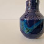 Vintage Keramiek Vaasje Blauwe Vaas Lava Glazuur thumbnail 3