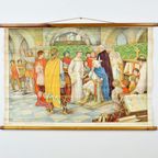 Educatieve Oude Schoolplaat Vaderlandse Geschiedenis Beschaving Karel De Grote 94X65Cm thumbnail 11