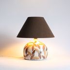 Studio Ceramic Table Lamp With Leaves, France 1960S thumbnail 11