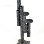 Grote Brutalist Vintage Kandelaar Vloerkandelaar thumbnail 12