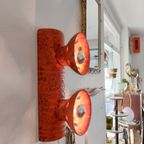 Vintage Keramieken Brutalist Oranje Wandlamp Lamp thumbnail 8