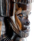Vintage Set 2 Afrikaanse Houten Beelden thumbnail 2