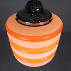 Art Deco Hanglamp Met Oranje Strepen, Jaren 30 thumbnail 11