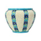 Polychrome Bloempot Vaas Catteau Boch Keramis Art Deco Ca. 1922 thumbnail 2
