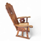 High Back / Monastry / Rush Seat Armchair 1950s thumbnail 4