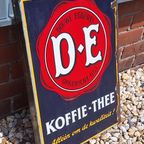 Oud Dubbelzijdig Emaille Bord Douwe Egberts Koffie-thee☕️ thumbnail 2