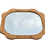 Vintage Spiegel Hout Pinewood Bloem Jaren 70 Design thumbnail 20