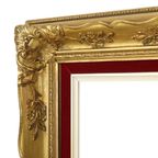 Vintage Vergulde Lijst Barok Stijl Rood Fluweel Klassiek 66x56cm thumbnail 16
