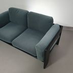 Two-seat Sofa “bastiano” From Afra & Tobia Scarpa For Gavina, Italy 60s. Black Solid Wood Frame A thumbnail 13
