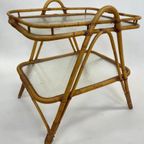 Vintage Rotan Tafel Bijzettafel Rohe Noordwolde Jaren 60 thumbnail 4