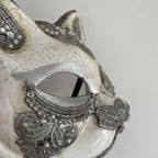 Venetian Silver Macramé 🏵 Cat Mask thumbnail 2