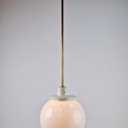 Vintage Bol Hanglamp Schoollamp Koper Stang Art Deco ‘50 thumbnail 2