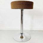 Knoll Kruk Trompetvoet Chroom Bruin Jaren 70 Space Age thumbnail 5