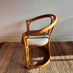 4 Rotan Bamboe Eetkamer Stoelen Mid Century Vintage thumbnail 3