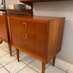Vintage Deense Ladekast, 3 Lades, 1960's, 2 Stuks Op Voorraad thumbnail 4
