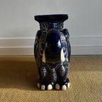 Xl Keramiek Olifant Plantentafel Kruk Stool Vintage thumbnail 5