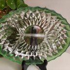 Vintage Ovale 4 Deels Kristalglas Schaal VEBA GLAS thumbnail 9