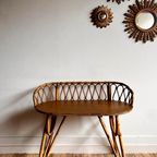 Frans Rotan Bamboe Bureautje Sidetable Vintage Jaren 60 thumbnail 3