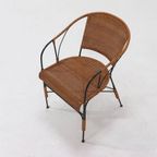 Decorative Wrought Iron And Rattan Side Chair 1970S thumbnail 8
