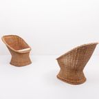 1970’S Vintage Danish Design Wicker Lounge Chairs thumbnail 4