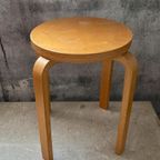 Alvar Aalto Styl Houten Kruk 80’S , 2 In Voorraad thumbnail 2