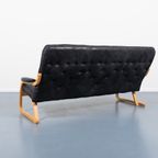 1970’s Sculptural Danish Modern Patchwork Leather Sofa / Bank thumbnail 7