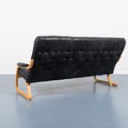 1970’S Sculptural Danish Modern Patchwork Leather Sofa / Bank thumbnail 7