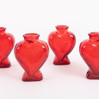 Swedish Art Glass ‘Heart’ Candle Holders With Vases From 1970’S thumbnail 6