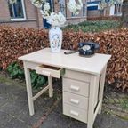 Retro Vintage Bureau, Desk Met Ladeblok, Bureautje thumbnail 2