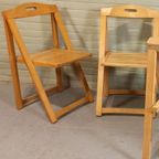 Set Van 3 Vintage Mid Century Houten Klapstoelen thumbnail 3